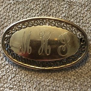 Vintage 1/20 12k GF BAB Marked Monogrammed Brooch